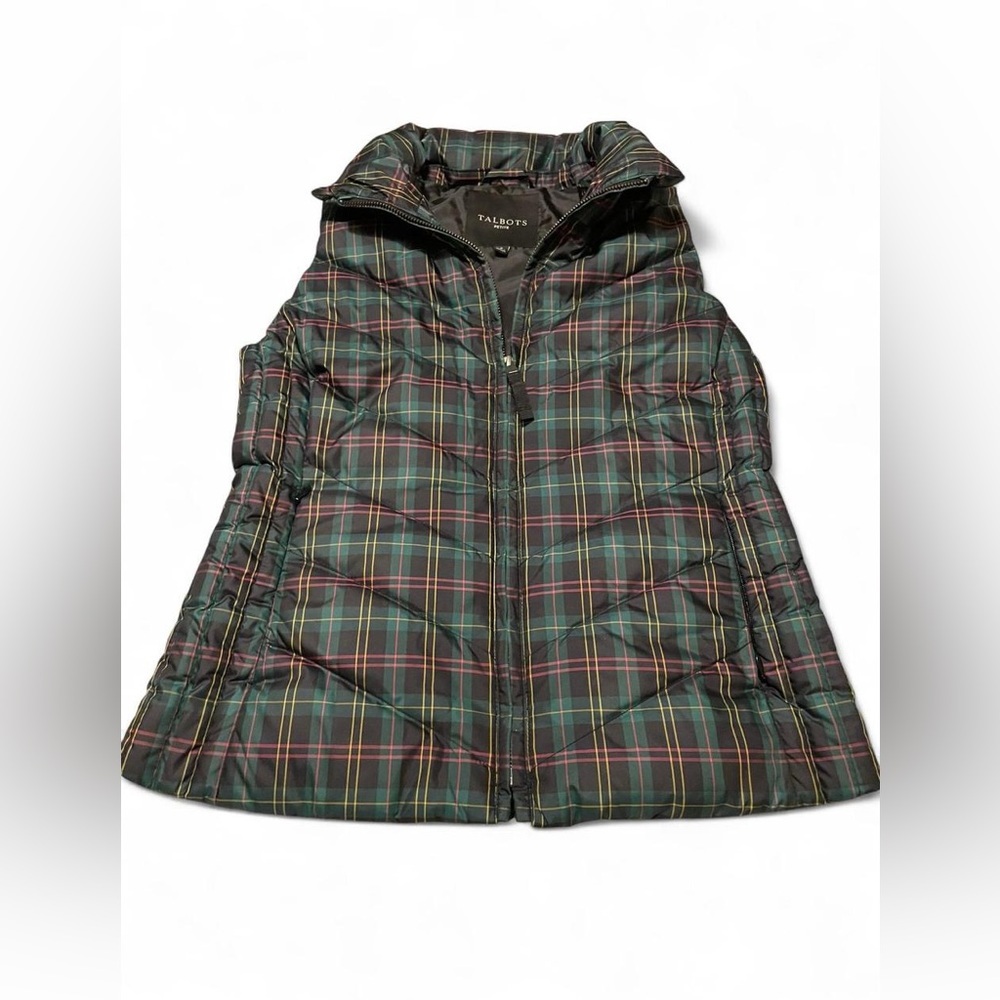 Talbots Multicolor Plaid Vest